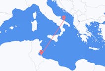 Vluchten van Djerba, Tunesië naar Bari, Italië