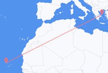 Flyg från São Vicente, Kap Verde till Skyros, Grekland