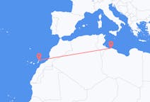 Loty z Trypolis w Libii do Lanzarote w Hiszpanii