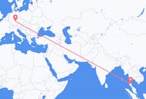 Flyreiser fra Surat Thani-provinsen, Thailand til Nürnberg, Tyskland