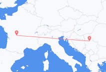 Flyg från Belgrad, Serbien till Limoges, Frankrike