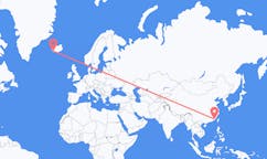 Vluchten van Xiamen, China naar Reykjavík, IJsland