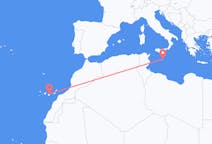 Flyrejser fra Malta til Las Palmas