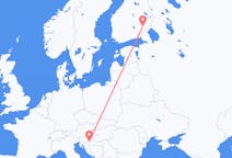 Loty z Savonlinna, Finlandia do Zagrzebia, Chorwacja