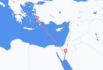 요르단 아카바에서 출발해 그리스 코스로(으)로 가는 항공편