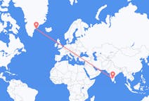 Vluchten van Bangalore, India naar Kulusuk, Groenland
