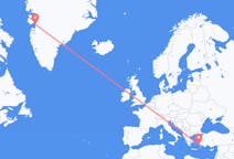 出发地 格陵兰伊卢利萨特目的地 希腊卡林诺斯岛的航班