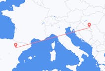 Loty z Osijek, Chorwacja do Saragossy, Hiszpania