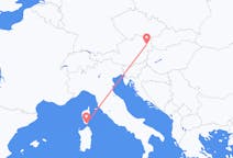Loty z Figari, Francja do Wiednia, Austria