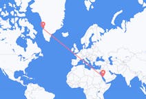 Flyreiser fra Jidda, Saudi-Arabia til Aasiaat, Grønland