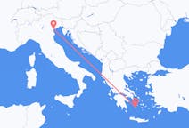 Flyreiser fra Plaka, Milos, Hellas til Venezia, Italia