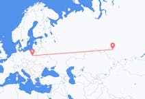 Flyg från Novosibirsk, Ryssland till Warszawa, Polen