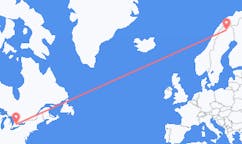 Flyg från Waterloo, Ontario, Kanada till Kiruna, Sverige