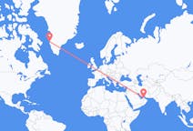 来自阿拉伯联合酋长国出发地 杜拜目的地 格陵兰西西缪特的航班