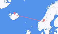 Flights from Røros, Norway to Akureyri, Iceland