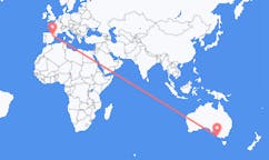 Vluchten van Mount Gambier, Australië naar Zaragoza, Spanje
