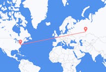 Flyg från Washington, D. C. , USA till Jekaterinburg, Ryssland