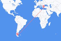 Flyreiser fra Punta Arenas, Chile til Santorini, Hellas