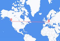 Flyreiser fra Port Hardy, Canada til Salzburg, Østerrike