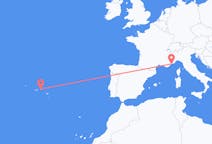 Flights from Terceira Island, Portugal to Nice, France