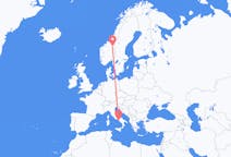 Flights from Røros, Norway to Naples, Italy