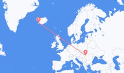 Flyg från staden Reykjavik, Island till staden Oradea, Rumänien