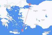 Vluchten van Kasos, Griekenland naar Istanboel, Turkije