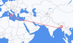 Flyrejser fra Ann, Burma, Myanmar (Burma) til Malta, Malta