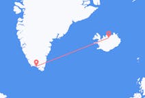 Vols depuis la ville d'Akureyri vers la ville de Qaqortoq
