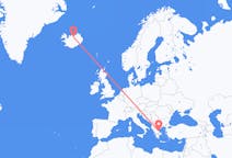 아이슬란드 아쿠레이리에서 출발해 그리스 볼로스로(으)로 가는 항공편