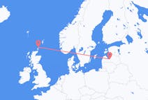 Fly fra Papa Westray til Riga