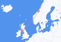 Flyrejser fra Douglas, Isle of Man til Trondheim, Norge