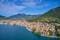 photo of an aerial panoramic view of the center of Salo on Lake Garda, Italy.