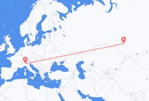 Flyreiser fra Novosibirsk, Russland til Milano, Italia