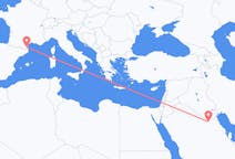 Flyrejser fra Qaisumah, Saudi-Arabien til Perpignan, Frankrig