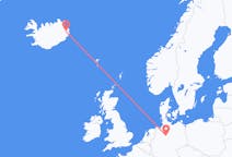 アイスランドのエギルスタジルから、ドイツのハノーバーまでのフライト