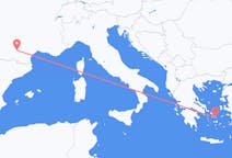 Flights from Toulouse in France to Mykonos in Greece
