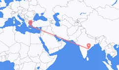 인도 라자문드리에서 출발해 그리스 파리키아로(으)로 가는 항공편