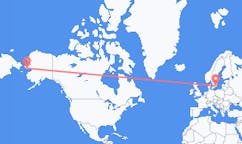 Flyg från Nome, USA till Karlskrona, Sverige