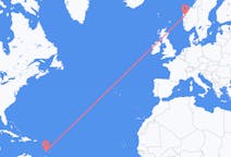 来自圣文森特和格林纳丁斯圣文森特岛目的地 挪威桑丹的航班