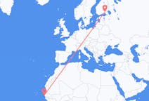 Flyg från Dakar, Senegal till Villmanstrand, Finland