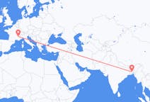 Flyg från Dhaka, Bangladesh till Grenoble, Frankrike