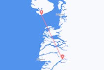 Vluchten van Qeqertarsuaq naar Kangerlussuaq