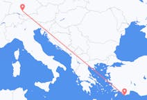 出发地 希腊出发地 卡斯泰洛里佐目的地 德国梅明根的航班