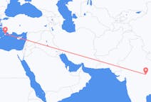 出发地 印度贾巴尔普尔目的地 希腊罗得岛的航班