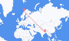 Flyg från Durgapur, Indien till Narvik, Norge