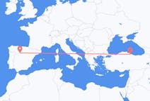 Flyrejser fra Valladolid, Spanien til Samsun, Tyrkiet