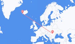航班从冰岛雷克雅维克市到特尔古穆列什市，罗马尼亚塞尔