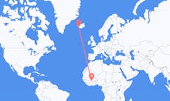 Flyrejser fra Bobo-Dioulasso, Burkina Faso til Reykjavik, Island