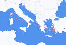 ギリシャのコス島からから、フランスのフィガリまでのフライト